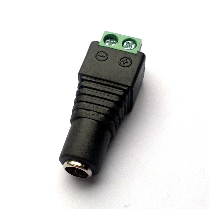 Female DC adapter - 5.5mm x 2.1mm barrel jack to screw terminal block