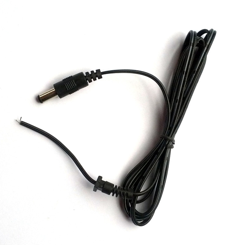 5.5mm x 2.1mm male to open bare wire DC cable