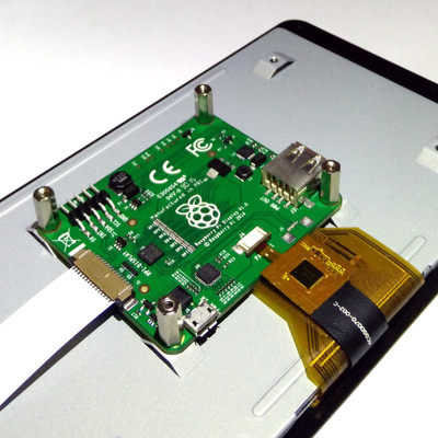 The adapter board mounted to the display panel