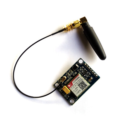 SIM800L module with external antenna attached