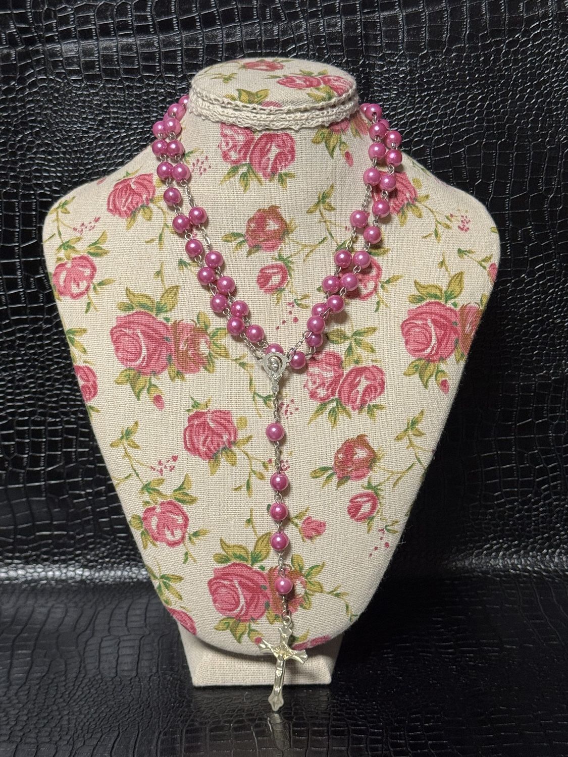 Chapelet simple rose bonbon