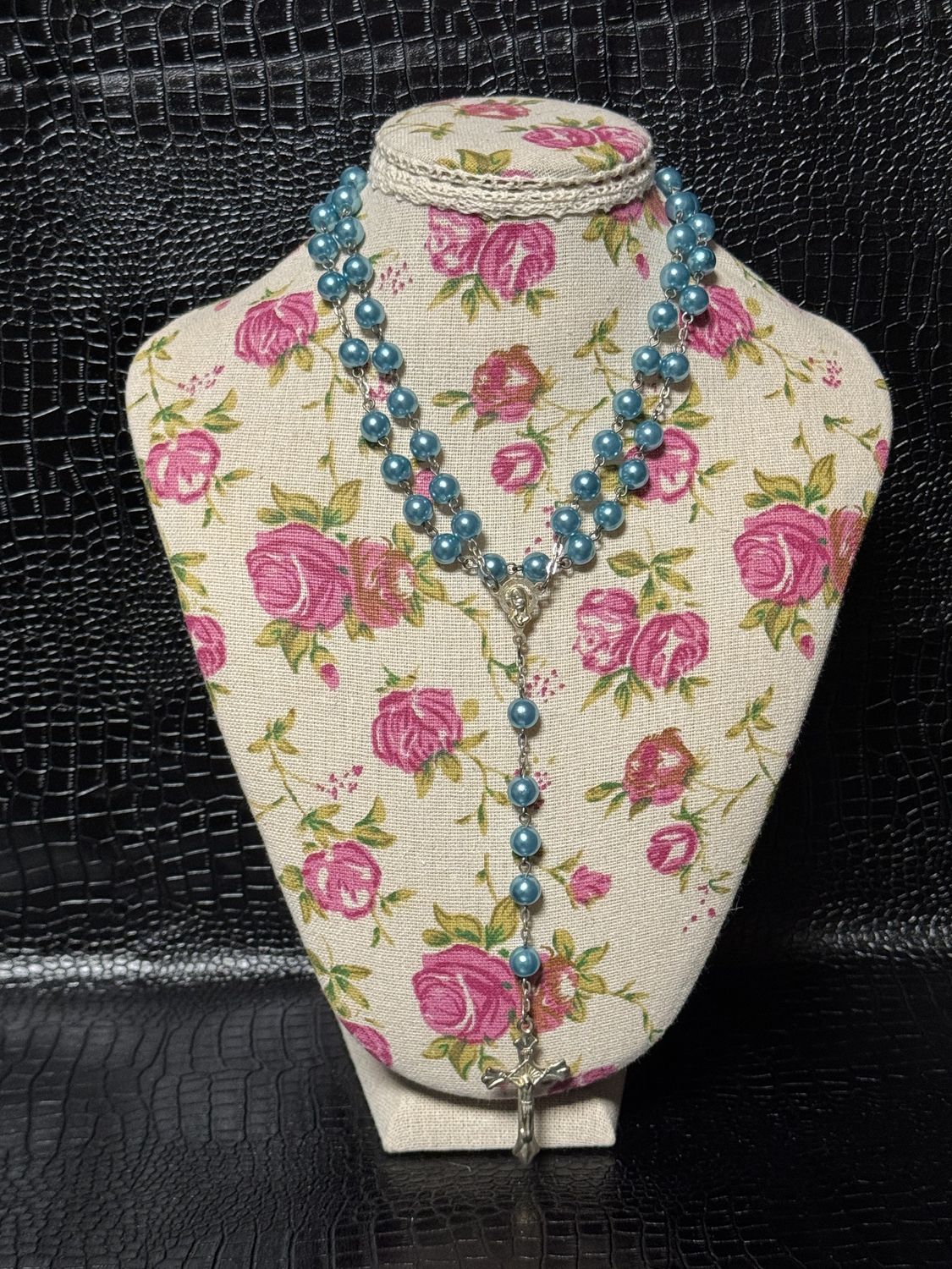 Chapelet simple bleu turquoise