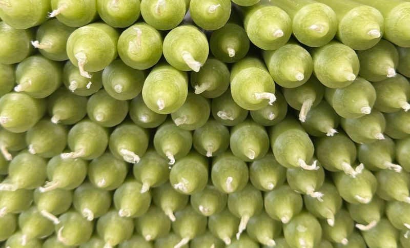 Bougies de couleur vert clair