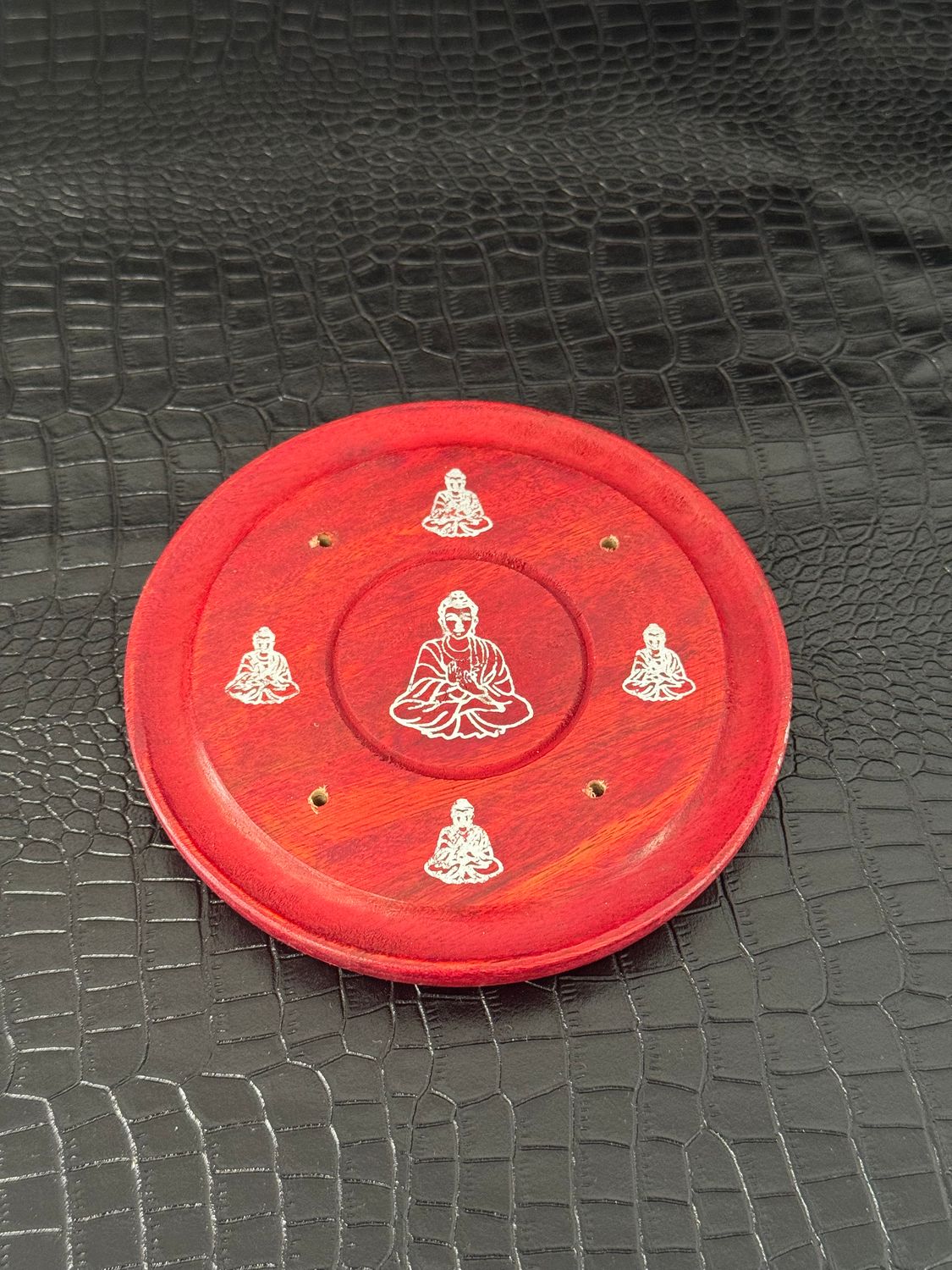 Portes encens rond de couleur rouge