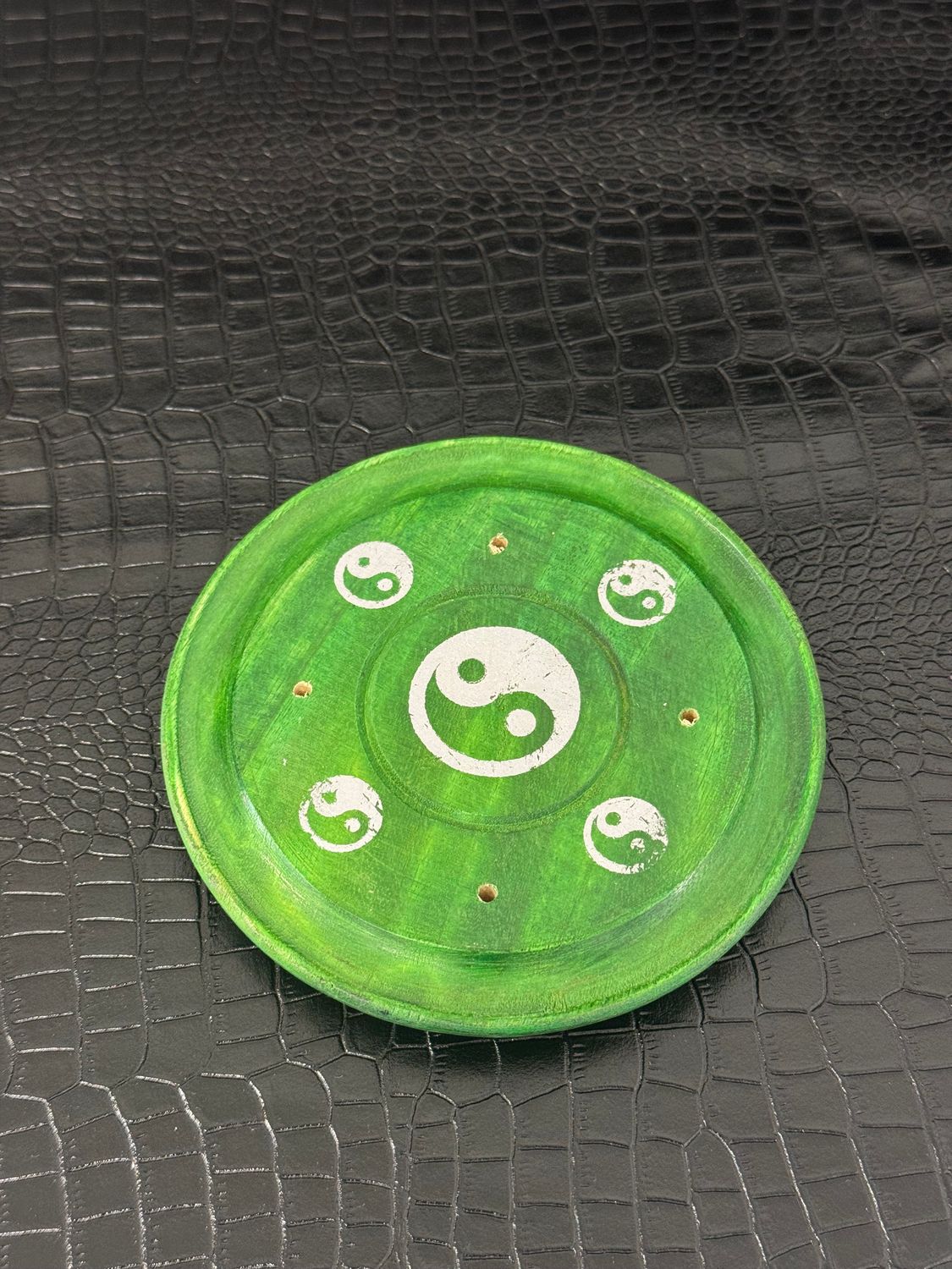 Portes encens rond de couleur vert