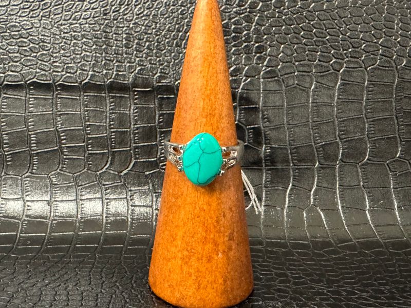 Petite bague verte strié