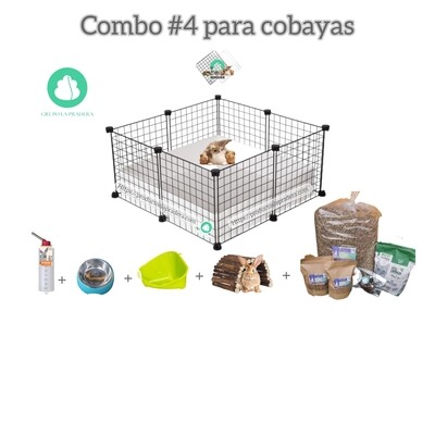 Combo Jaula- Bebedero-Taza- esquinero y cueva- combo suministros basico (2X2 paneles/rejillas) 