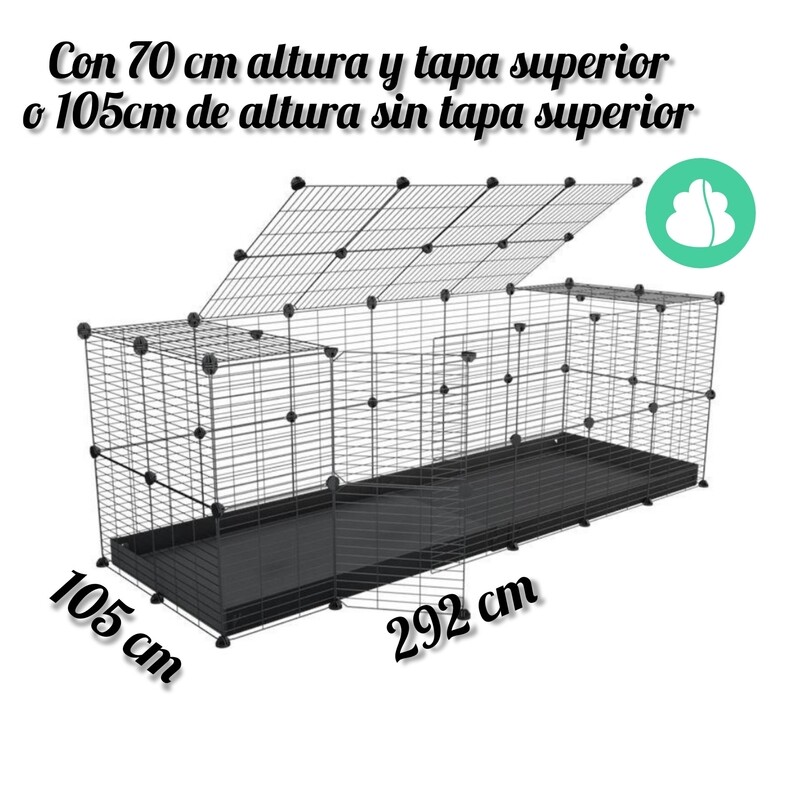 Jaula Indoor Extra XXL (3X8 paneles/rejillas doble ) para conejos