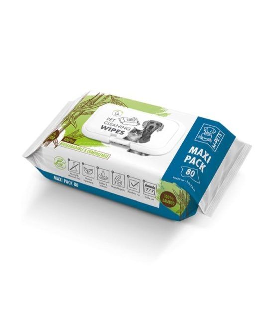 Toallas de limpieza de mascotas aroma bamboo  80 unidades