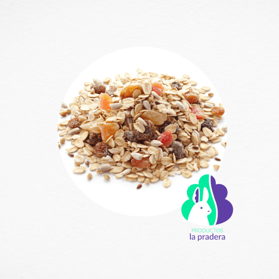 Crunch de avena y frutas para conejos y roedores