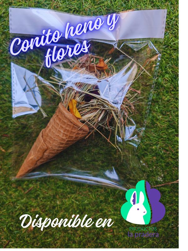 Cono de heno y flores 