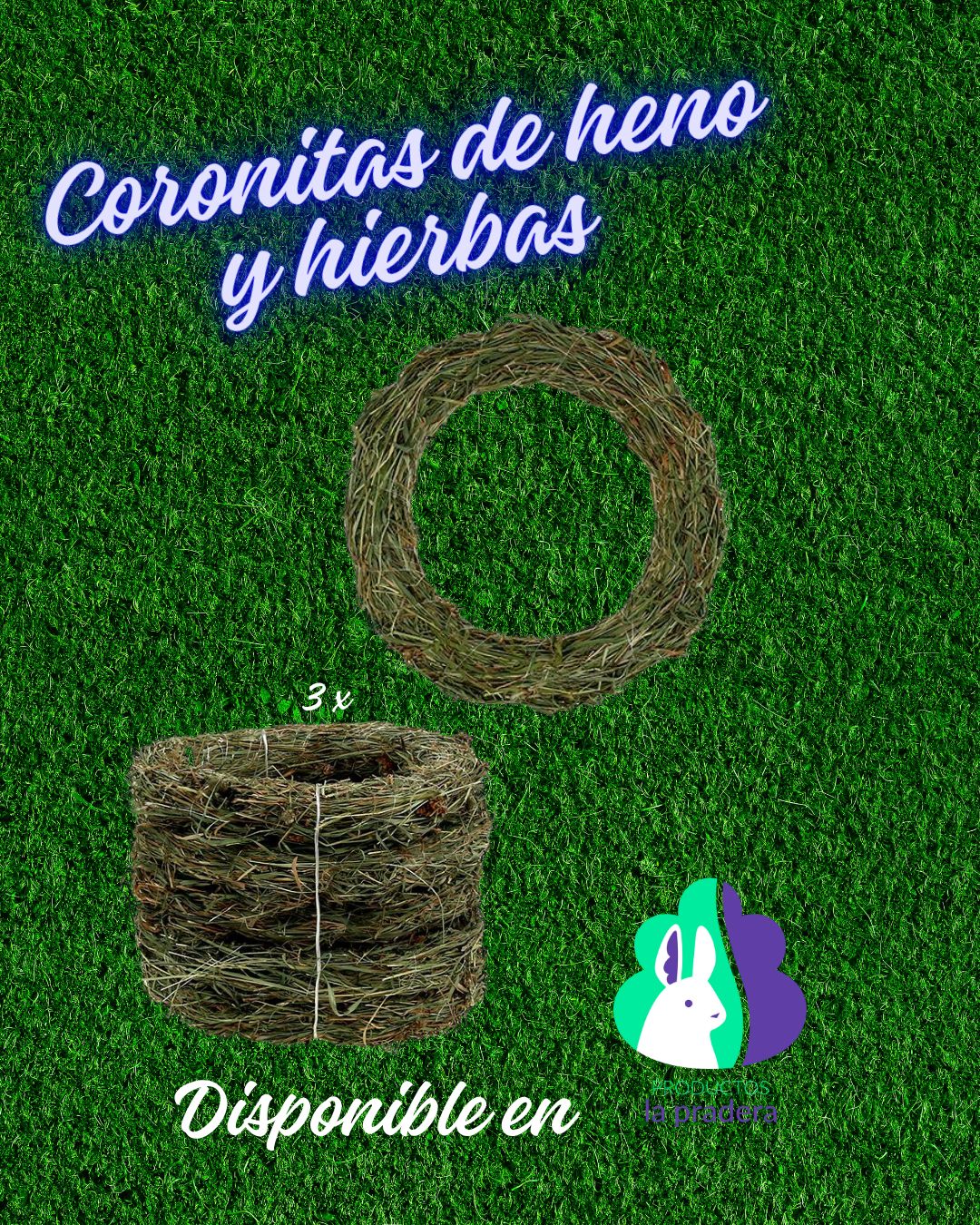 Coronas de henito y hierbas ( 3 unids) 