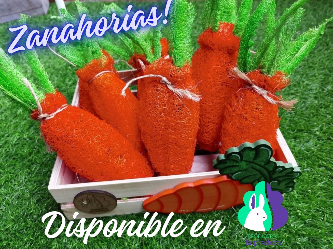 Juguete zanahoria de fibra natural