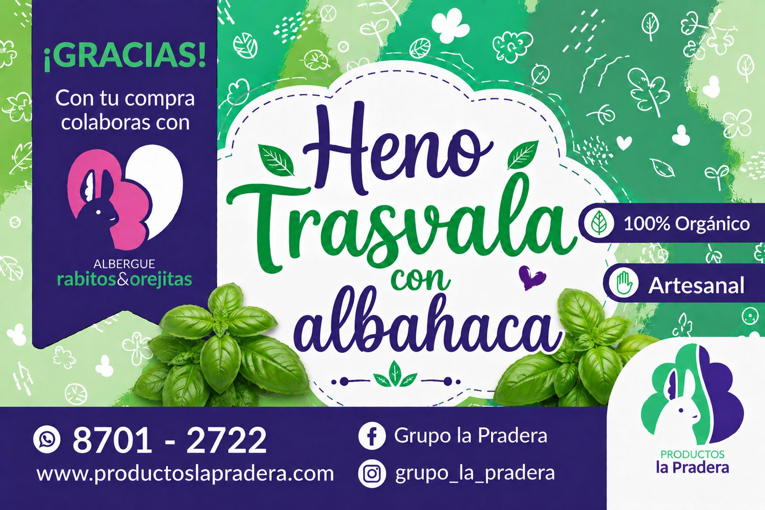 Heno Premium herbal con albahaca