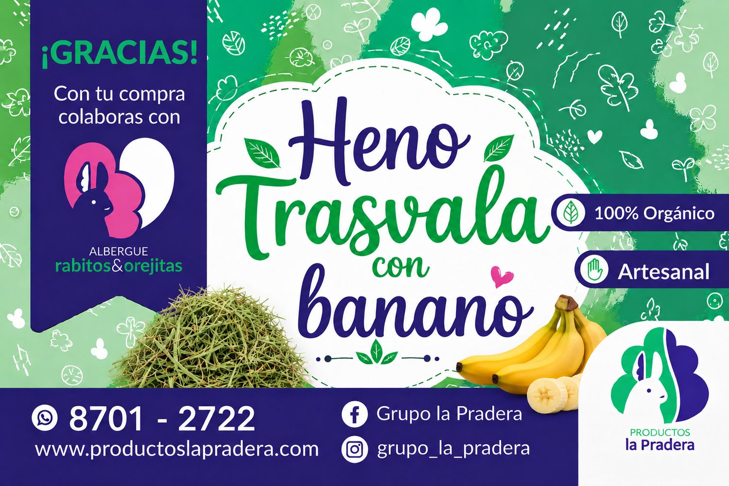 Heno Premium frutal con banano