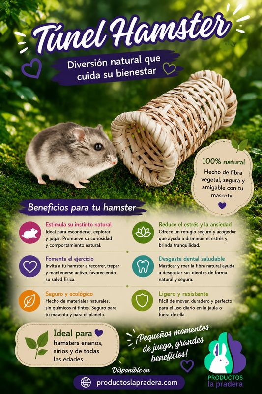 Tunel mimbre para hamster 