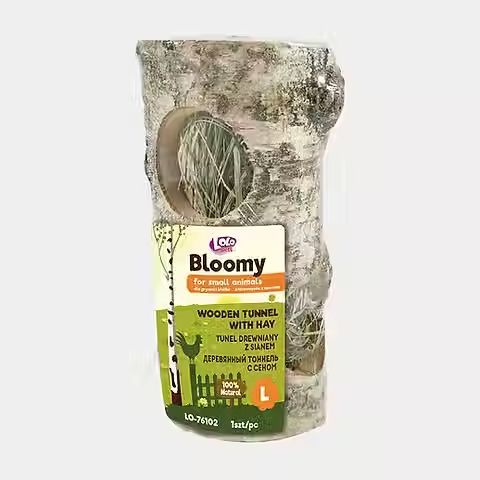 Túnel de madera con heno Ola Pets grande 