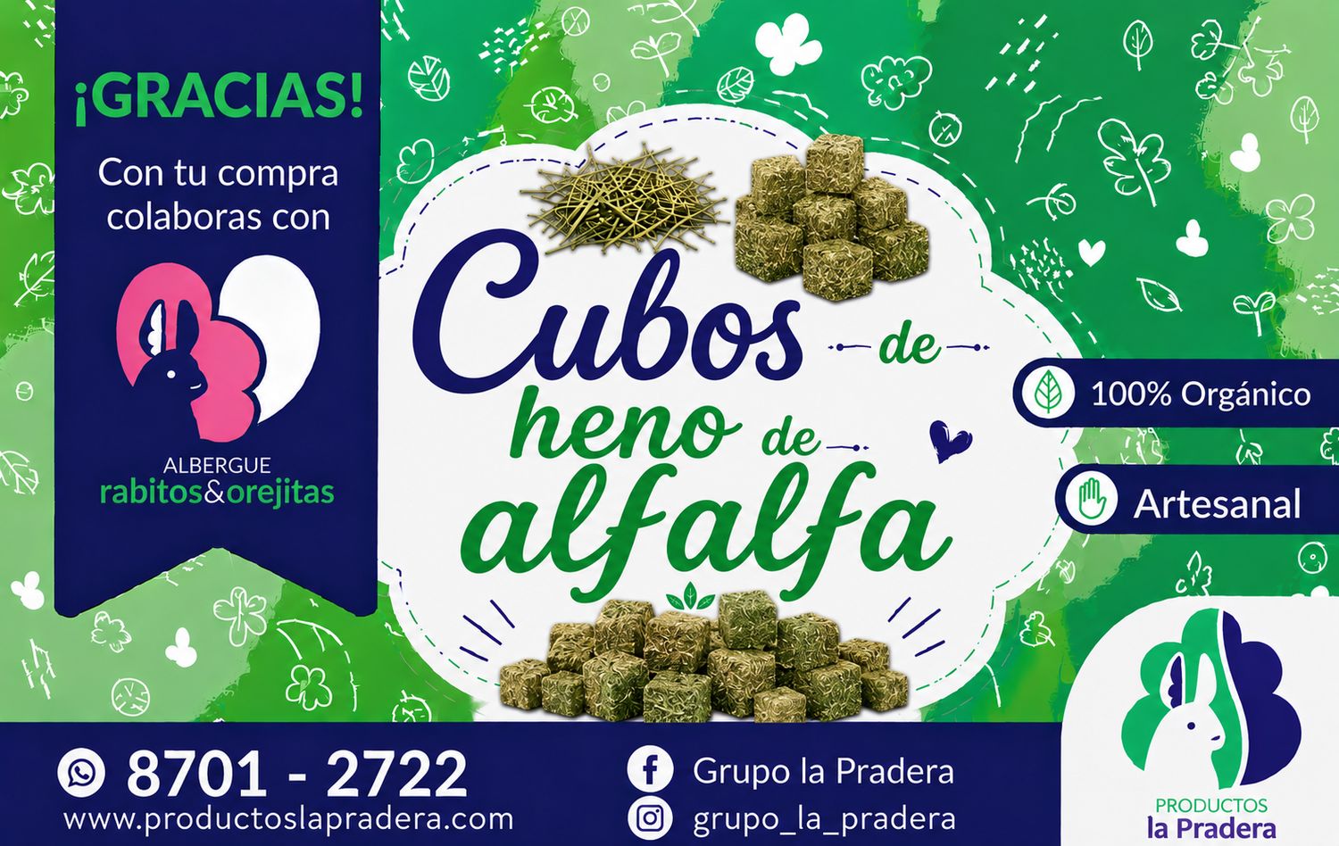 Cubos de heno de Alfalfa