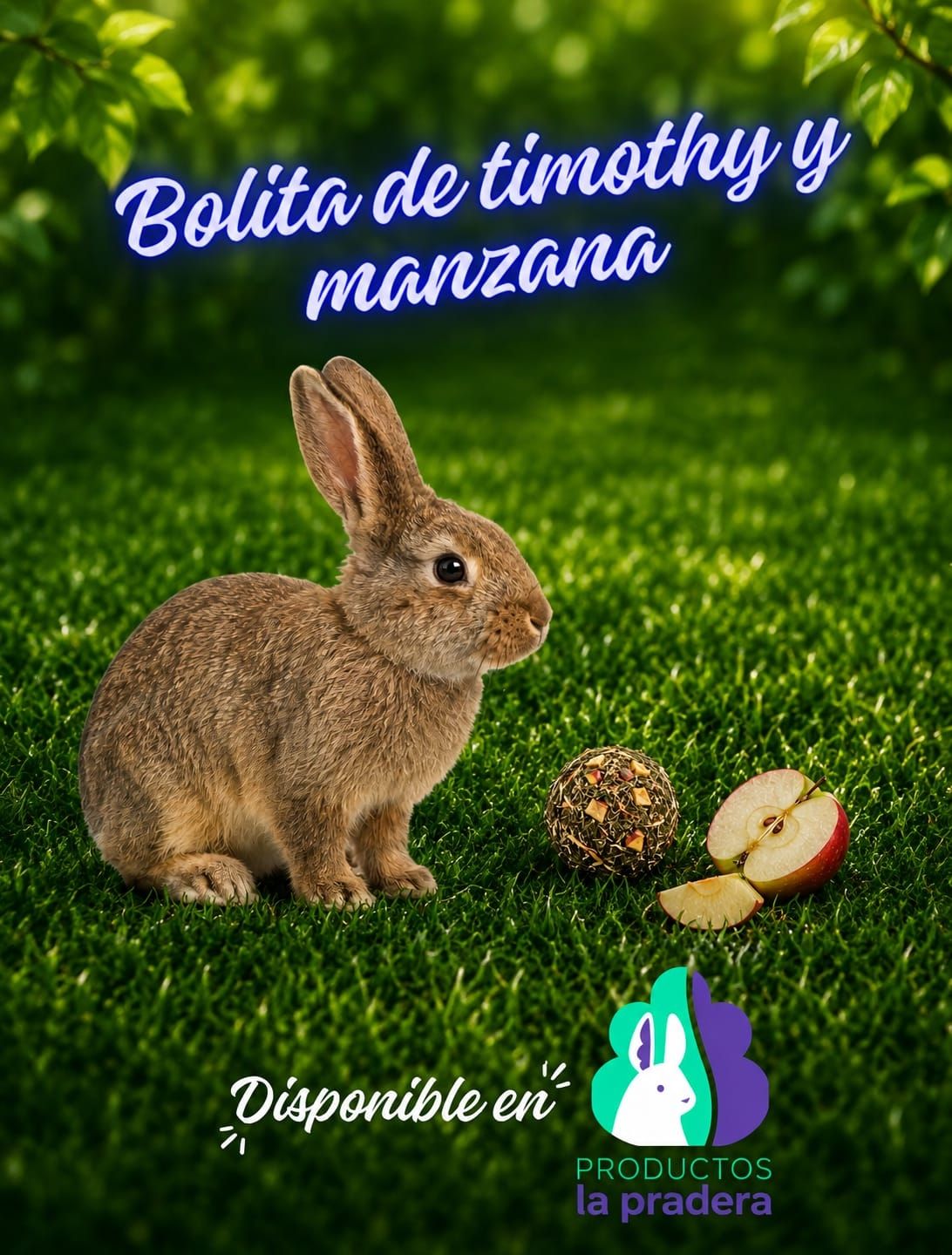 Bolita de heno timothy y manzana 