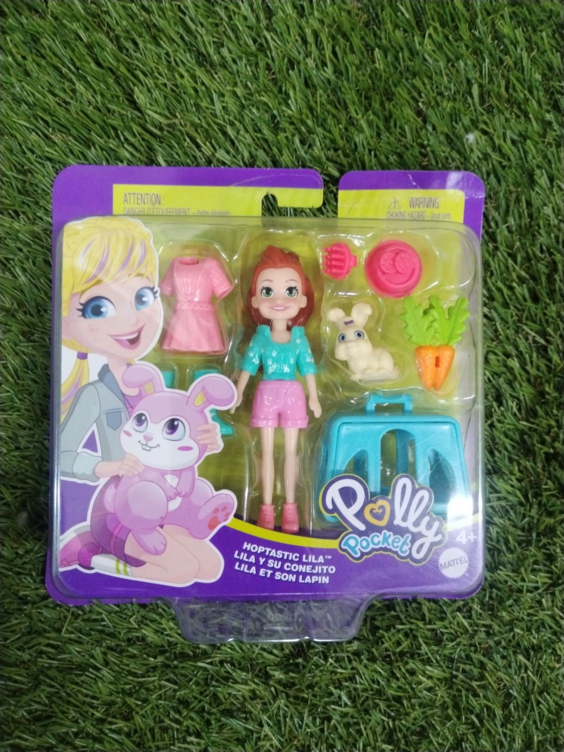 Juguete Polly pocket niña y conejo mascota 