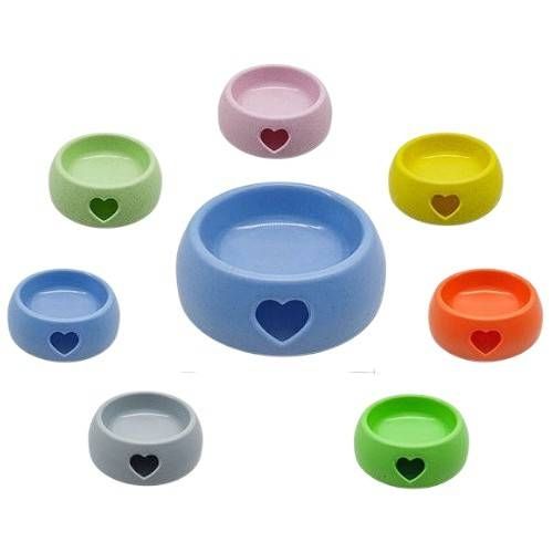 Plato plastico corazón para comida o agua