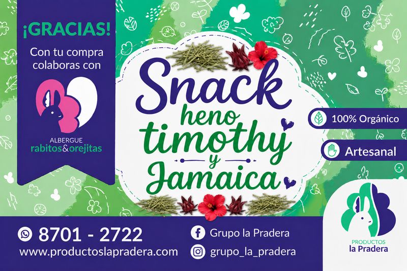 Snack de heno Timothy con Jamaica