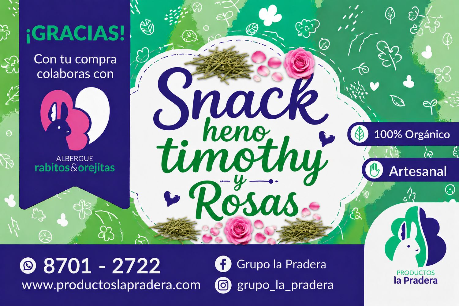 Snack Heno Timohy  con rosas silvestres 