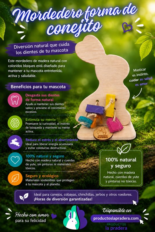 Juguete forma conejo para conejos y cobayas