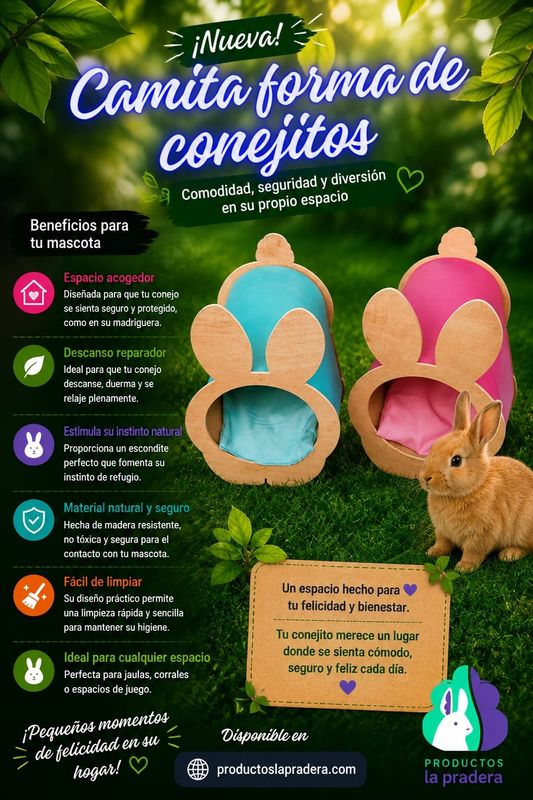 Cama de madera modelo conejito 