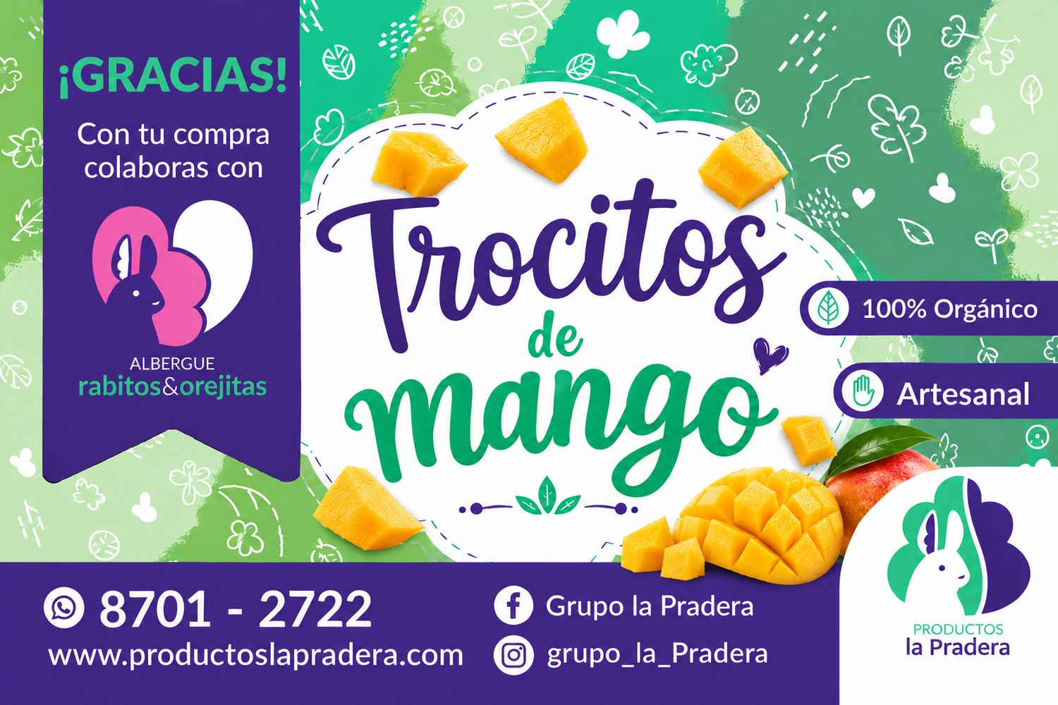 Snack de mango deshidratado