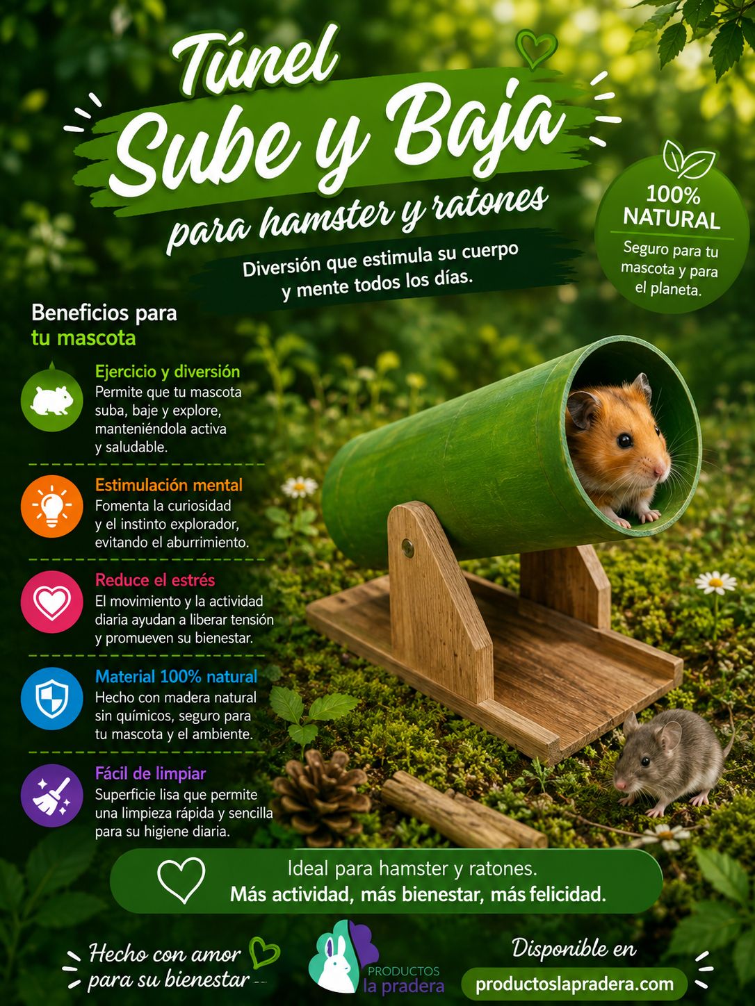 Tunel sube y baja para hamster 