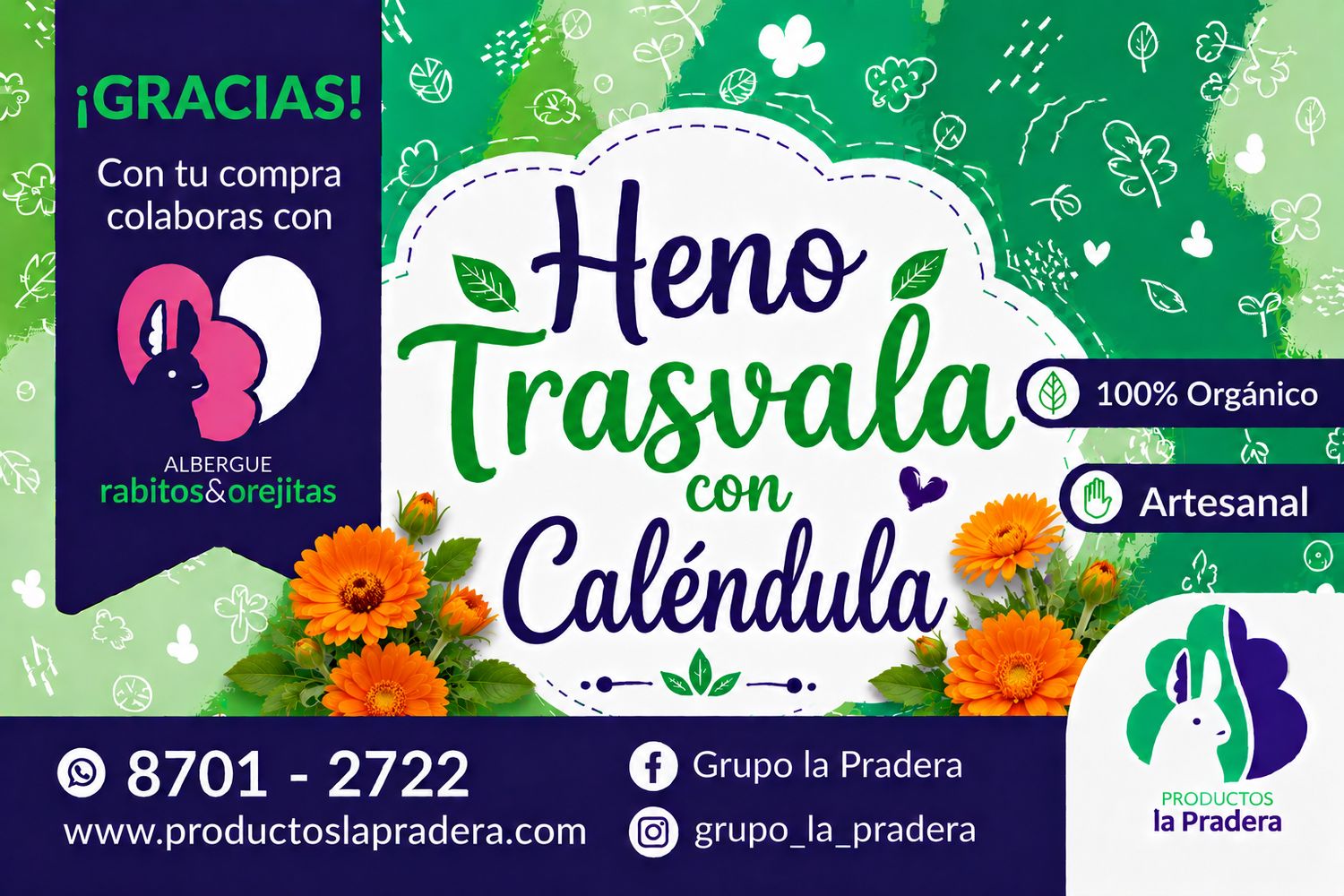 Heno Premium  floral con calendula