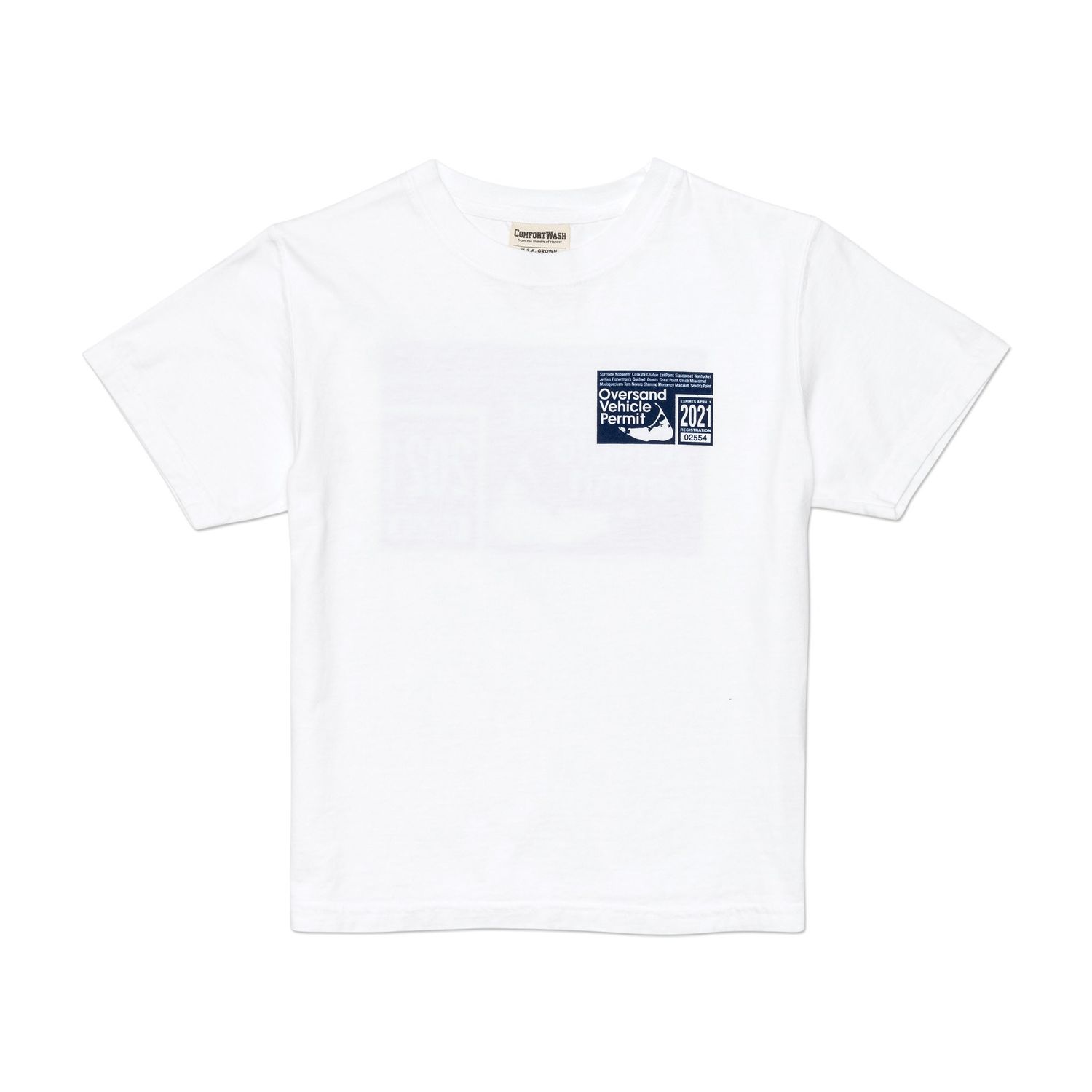 Comfort Wash Youth Tee Oversand, Color: White, Size: XS