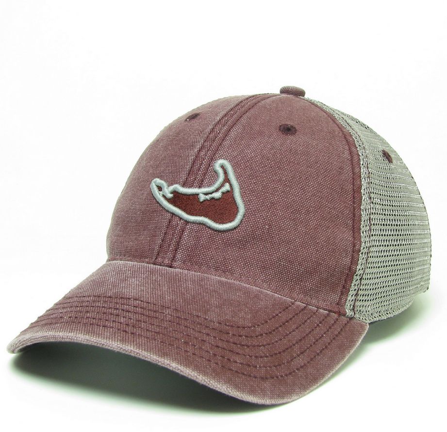 Legacy Hat Trucker Island Outline, Color: Dark Red/Grey