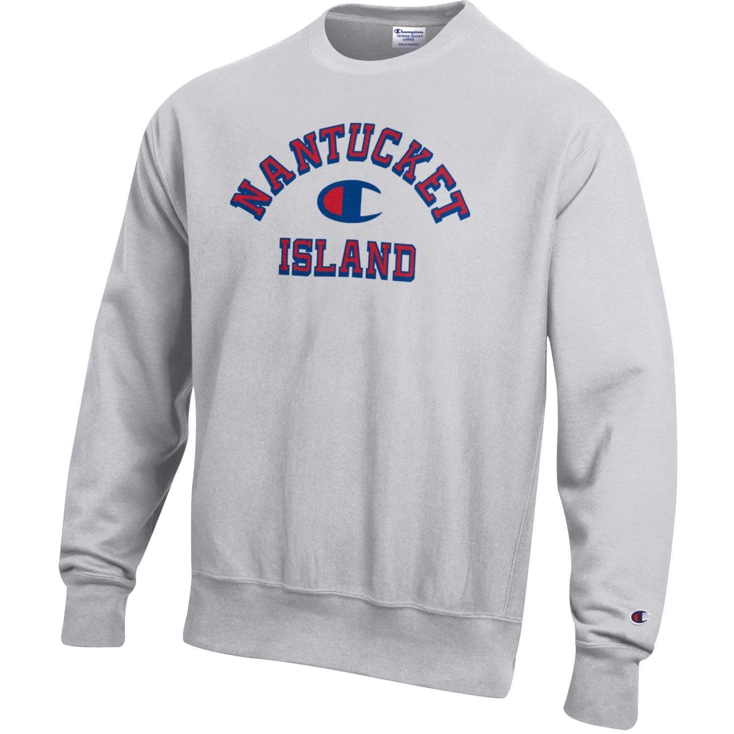 Champion Mens CN Reverse Weave Nantucket Island, Color: Light Grey, Size: XS