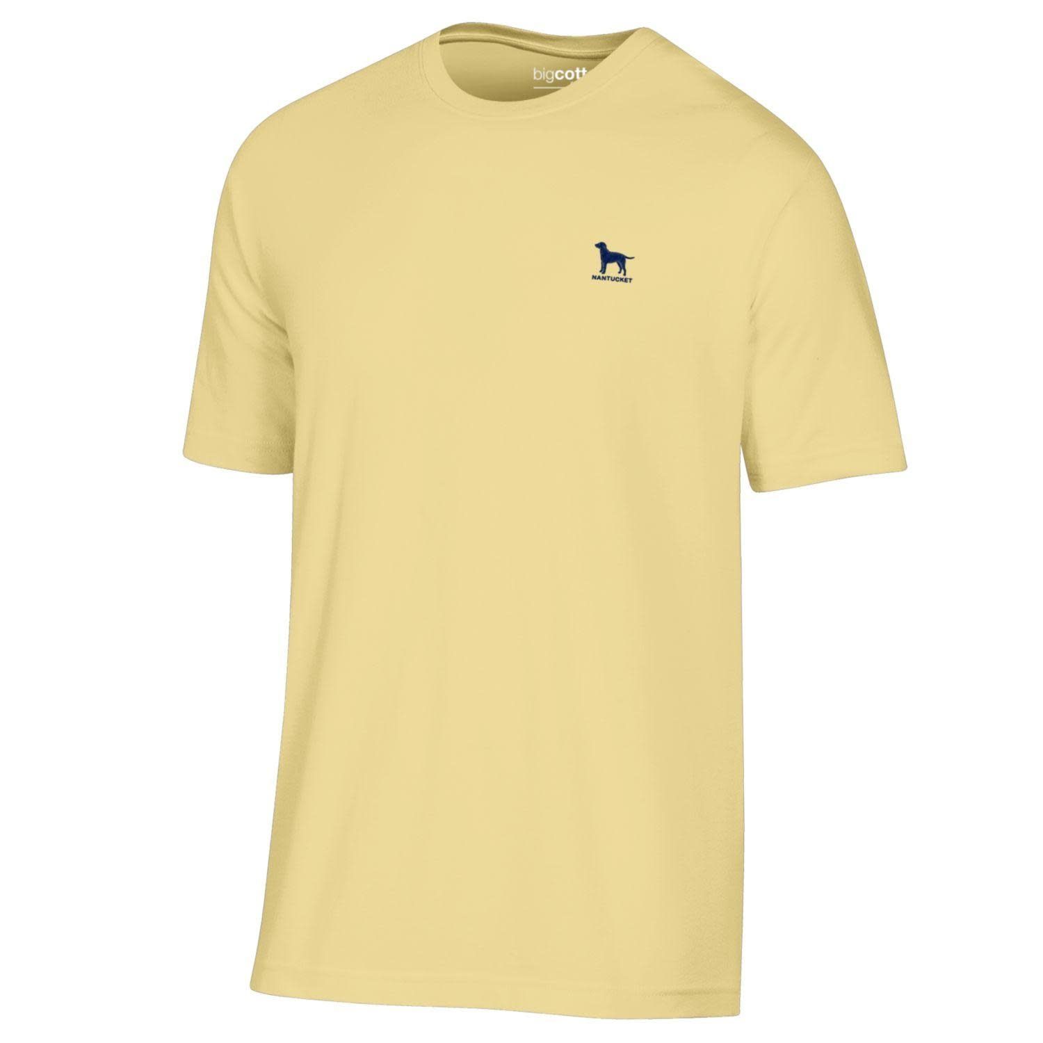 Gear Big Cotton Mens Tee LC Dog over Nantucket, Color: Yellow, Size: S