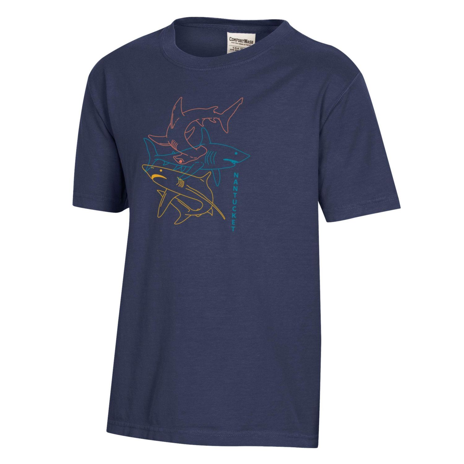 Comfort Wash Youth Tee Swimming Sharks