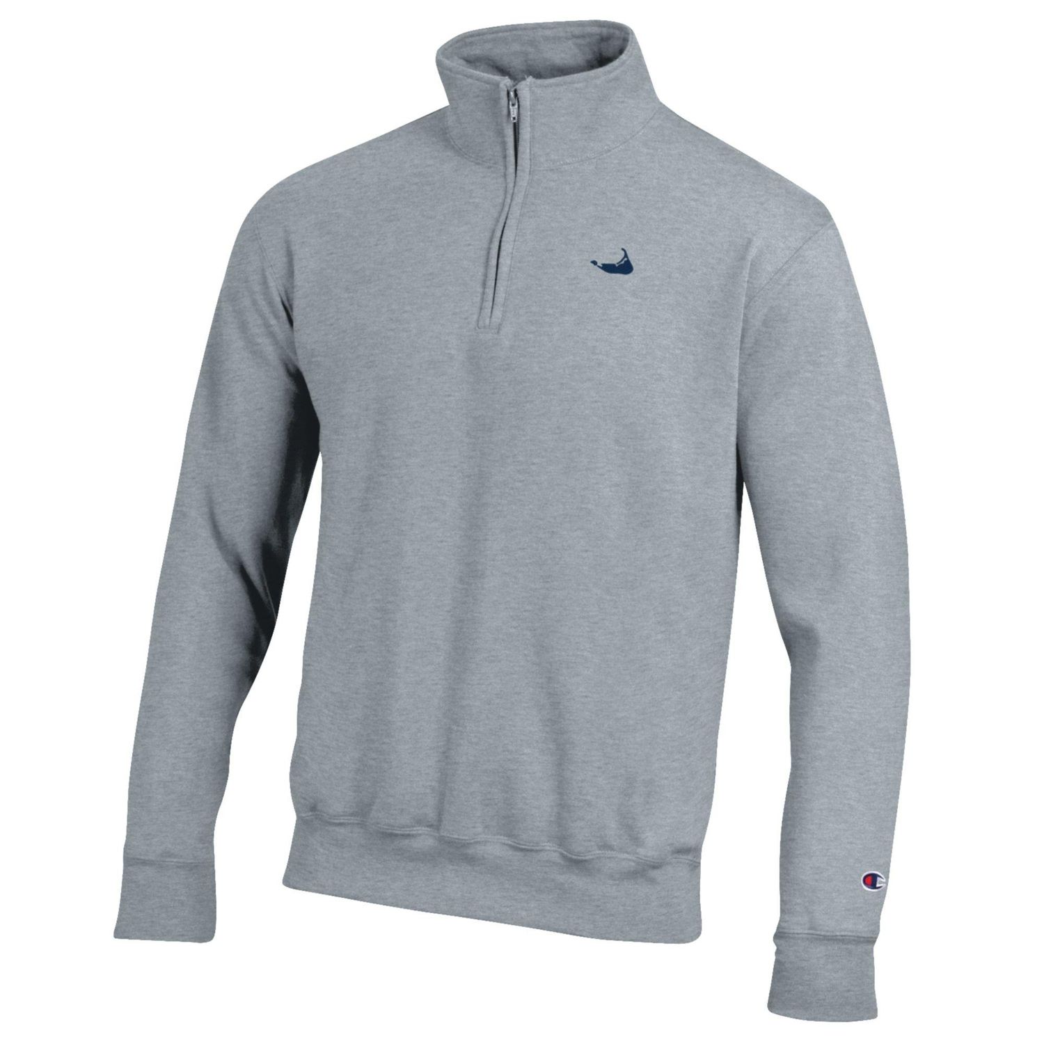 Champion Mens 1/4 Zip LC Emb Island, Size: S, Color: Grey