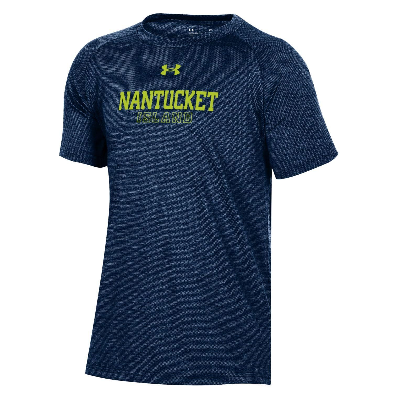 UA Youth Tee Nantucket over Outline "Island", Color: Navy, Size: XS