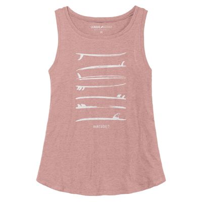 League Ladies Tank Stacked Surfboards