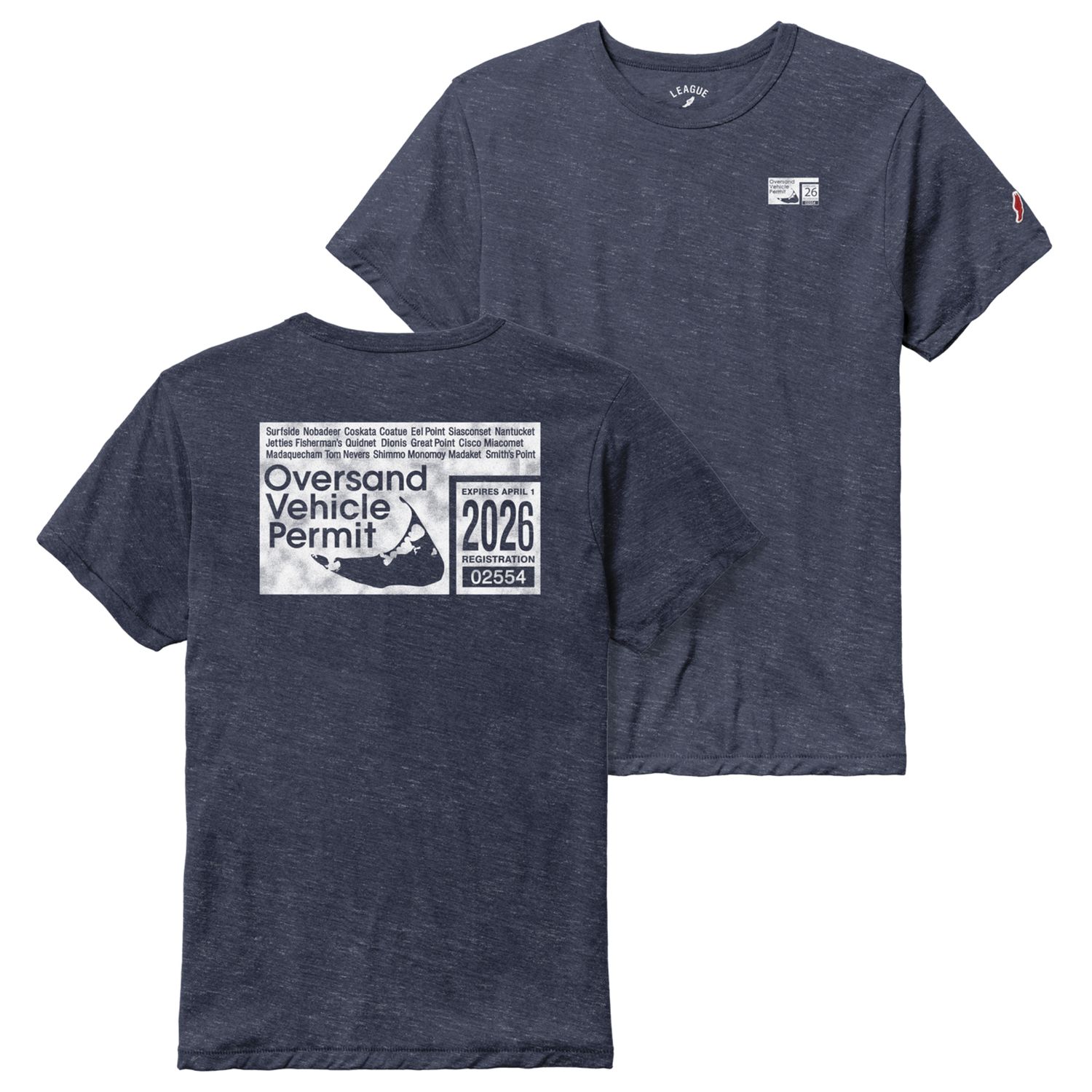 League Mens Tee Oversand, Color: Denim, Size: S