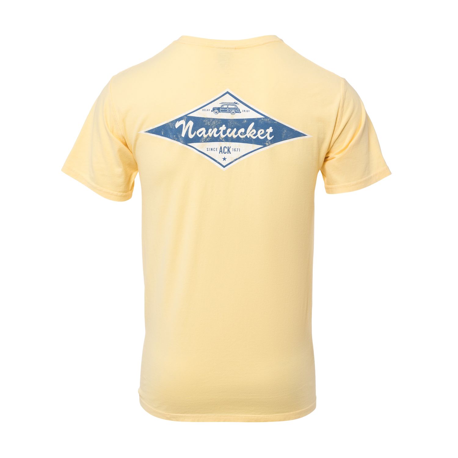 Comfort Wash Mens Tee Nantucket Diamond, Color: Yellow, Size: S