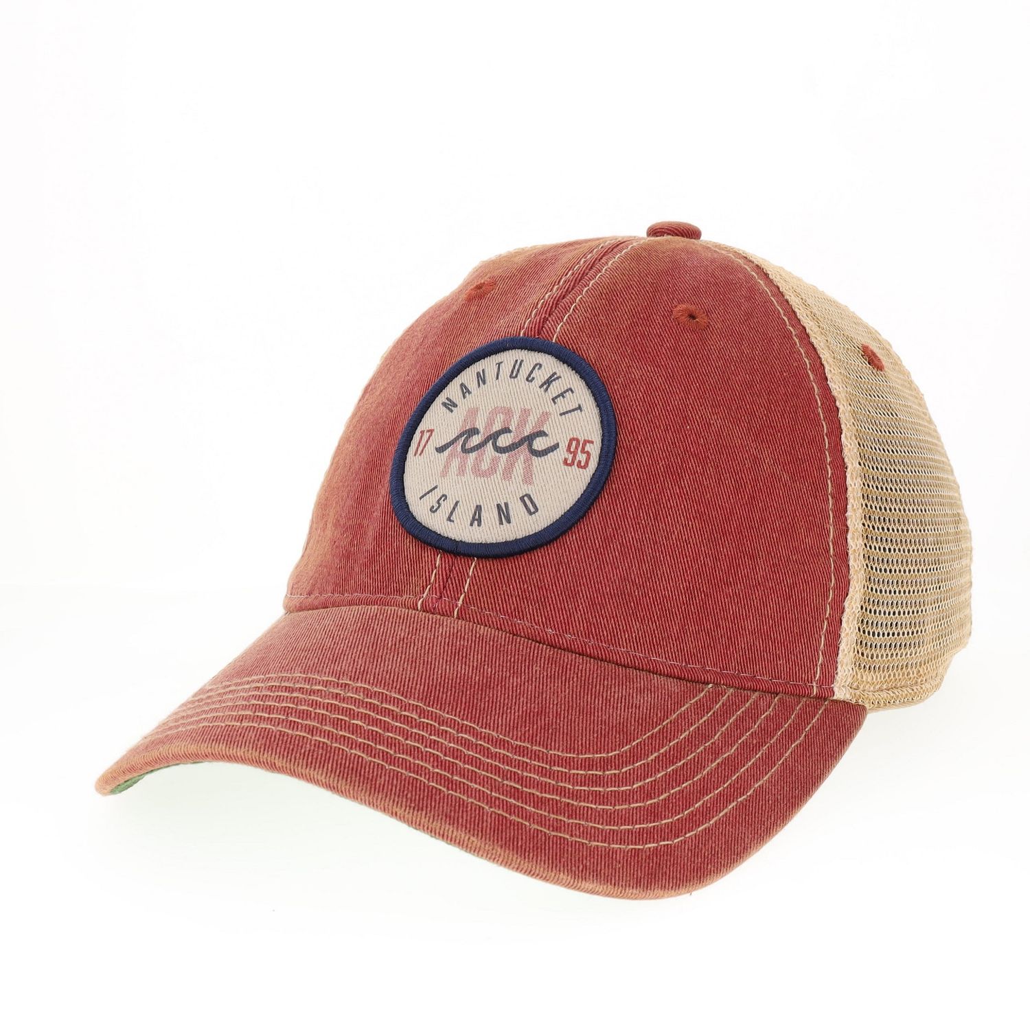 Legacy Hat Trucker Wave Circle Patch, Color: Red