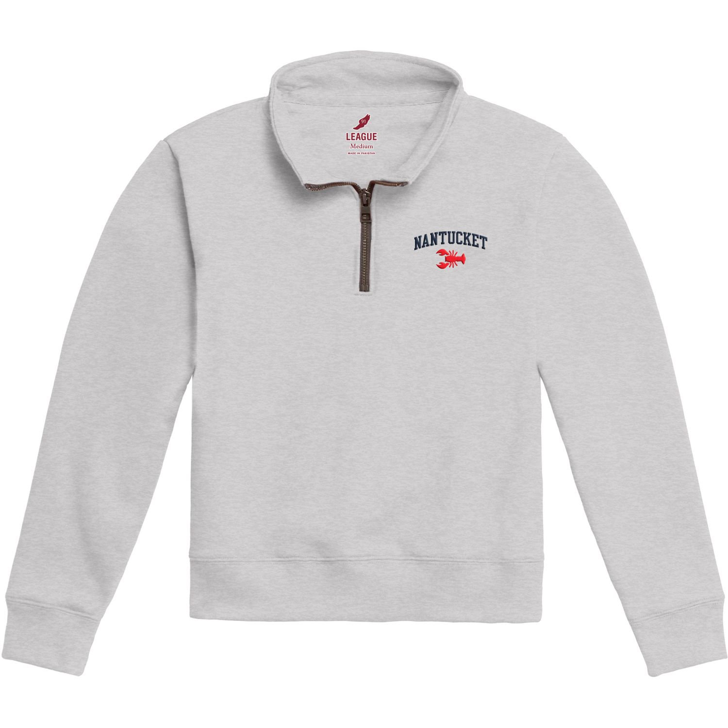League Youth 1/4 Zip LC Arc over Lobster, Color: Grey, Size: S