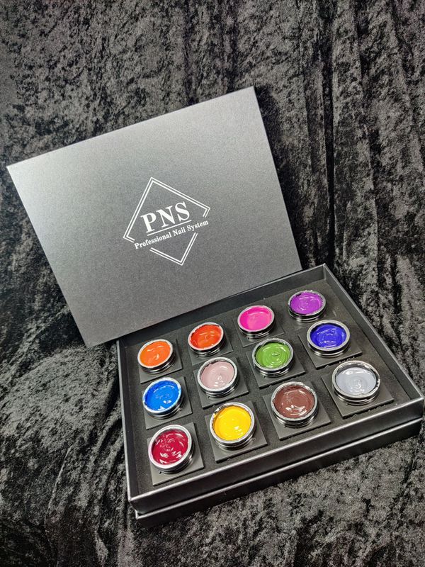 PNS Art Gel Stamp & Stroke 1 t/m 12 Collection Box + gratis silver & gold