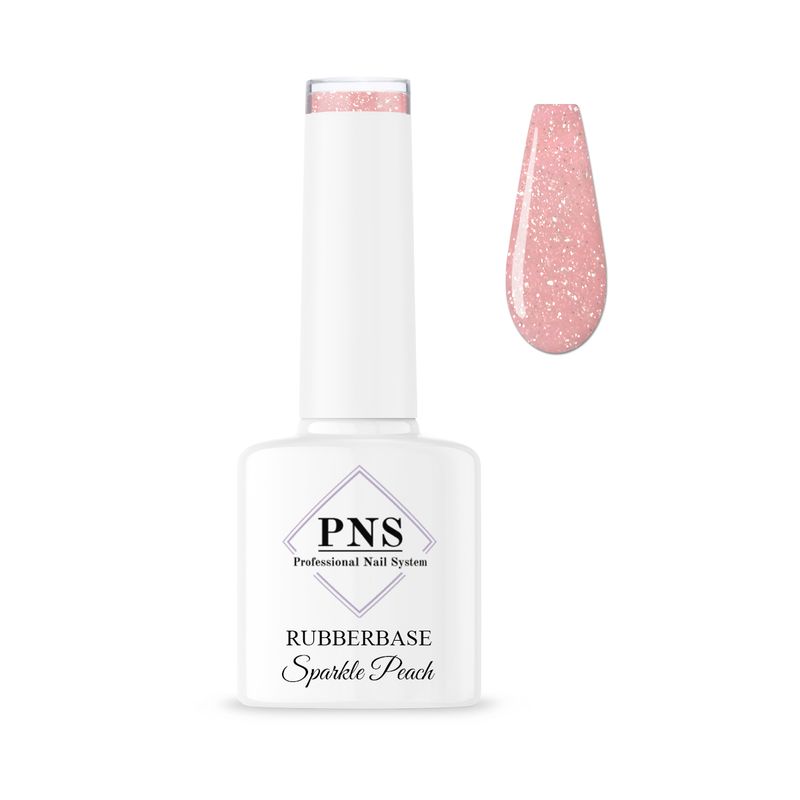 PNS Rubberbase sparkle peach 7 ml