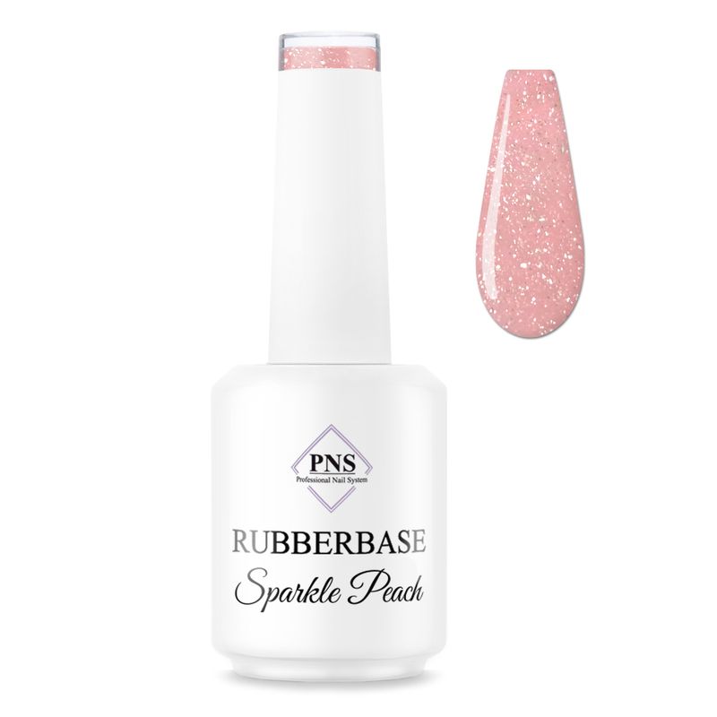 PNS Rubberbase sparkle peach 15 ml