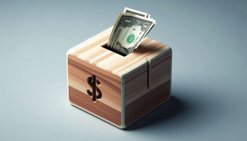 Teak Wood Cash Box