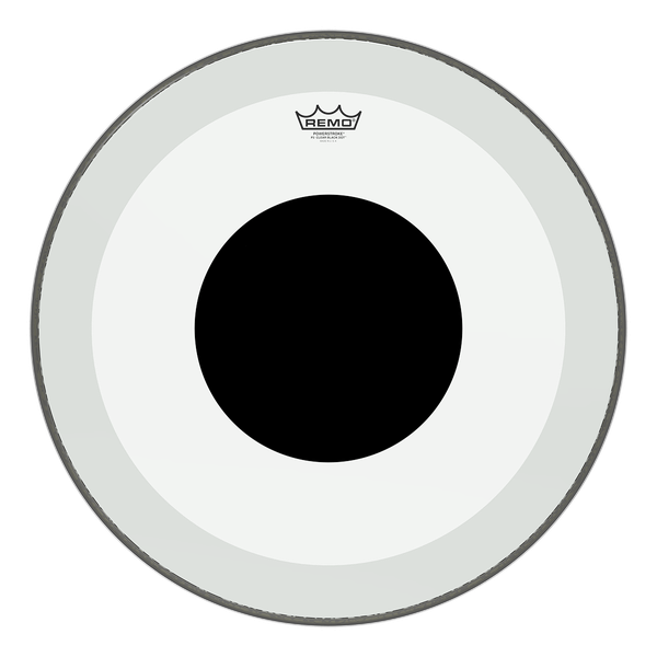 Remo Clear Powerstroke 3 No Stripe w/ Black Dot Bass Drum 