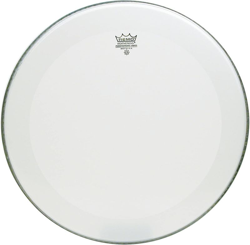 Remo Smooth White Powerstroke 3 No Stripe Bass Drum 